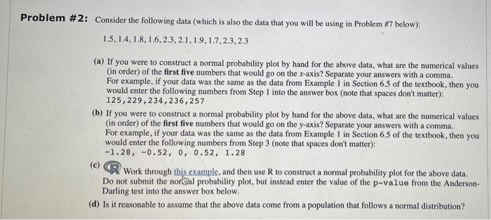 Solved Problem #2: Consider the following data (which is | Chegg.com