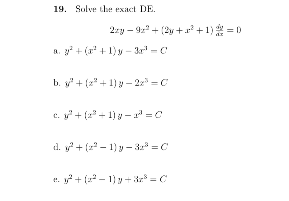 Solved Solve the exact | Chegg.com