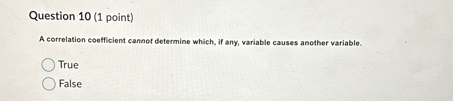 Solved Question 10 (1 ﻿point)A correlation coefficient | Chegg.com