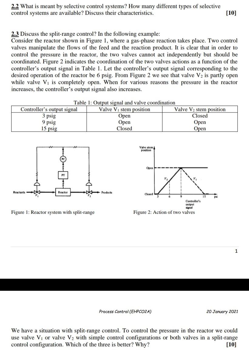 Solved 2.2 What is meant by selective control systems? How
