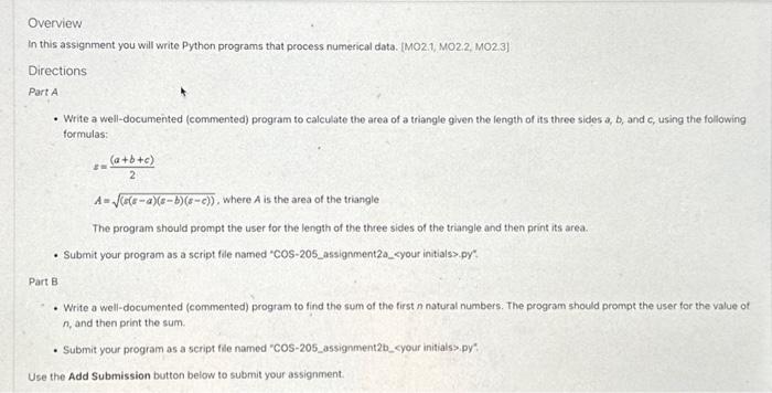 Solved Overview In this assignment you will write Python | Chegg.com
