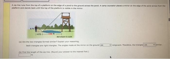 Solved A zip line runs from the top of a platform on the | Chegg.com