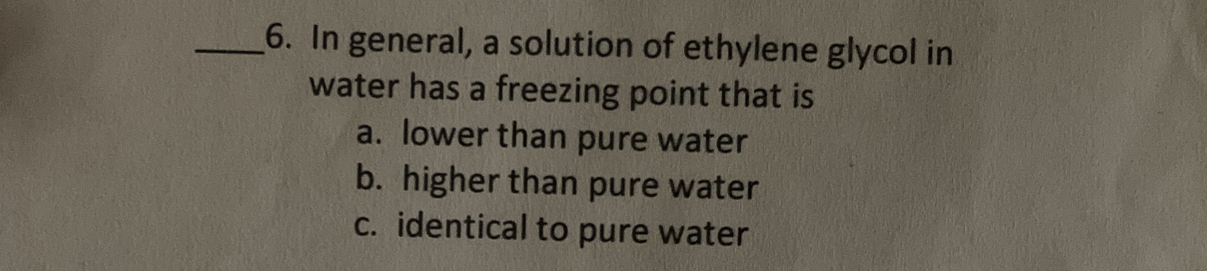 Solved In general, a solution of ethylene glycol in water | Chegg.com