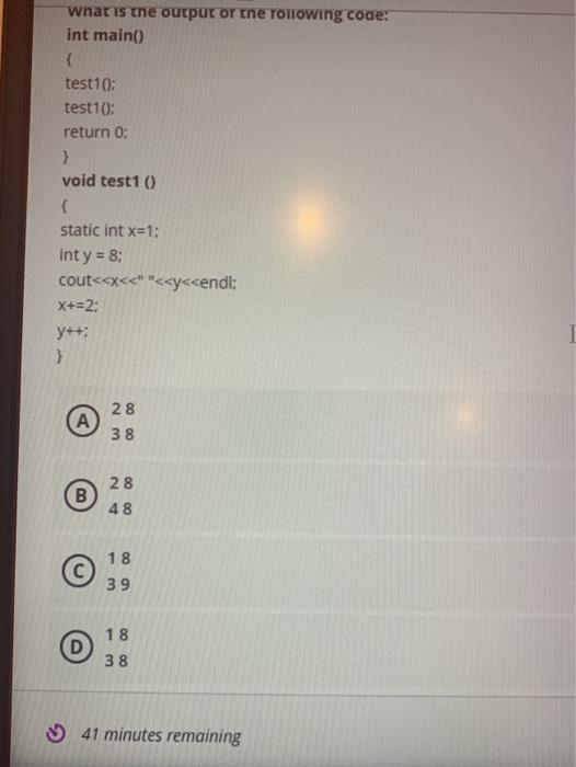 Solved what is the output or the following code: int main() | Chegg.com