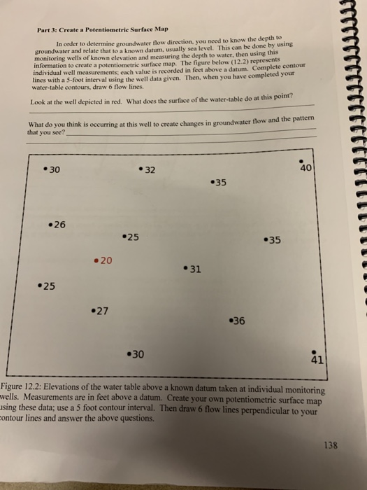 solved-part-3-create-a-potentiometric-surface-map-in-order-chegg