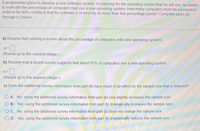 Solved A programmer plans to develop a new software system. | Chegg.com