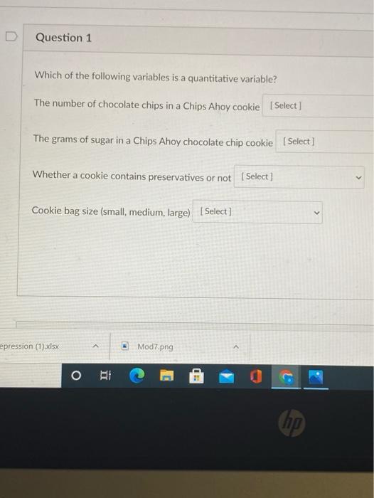Solved D Question 1 Which of the following variables is a | Chegg.com