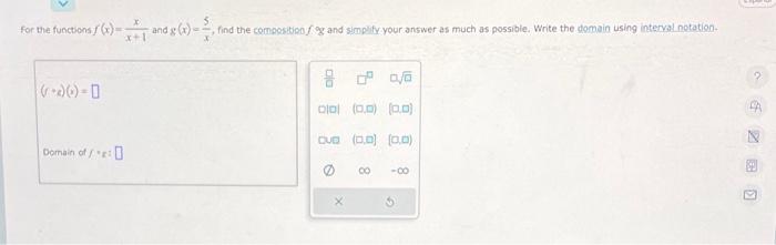 Solved For The Functions F X X 1x And G X X5 Find The