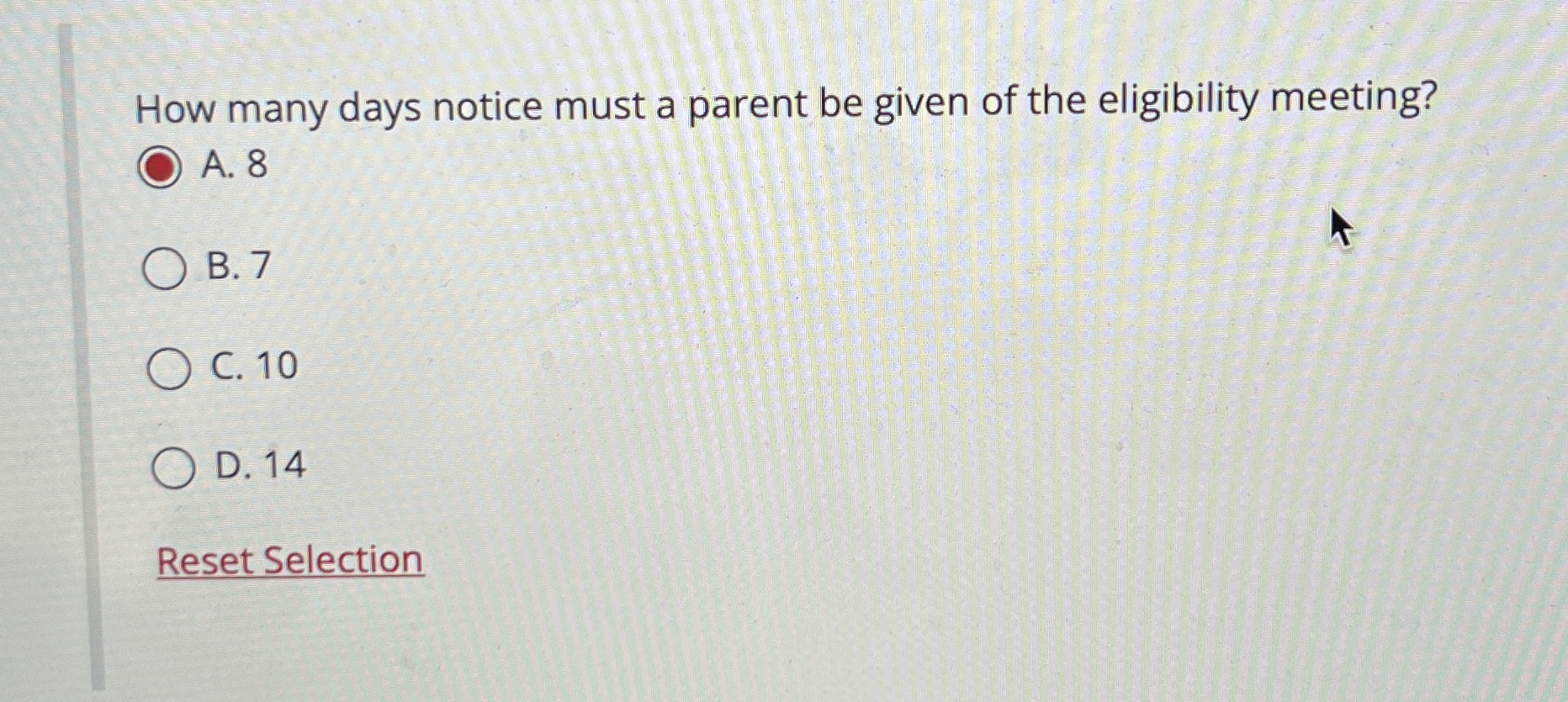 How many days notice must a parent be given of the