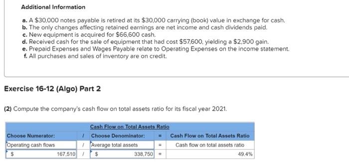 Solved 2 Compute The Companys Cash Flow On Total Assets 4544