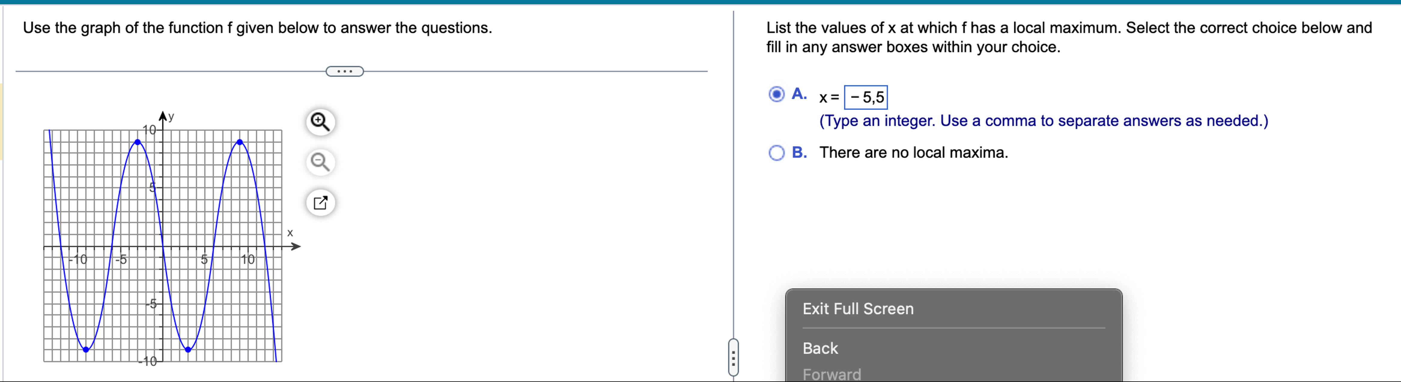 Solved Use the graph of the function f ﻿given below to | Chegg.com
