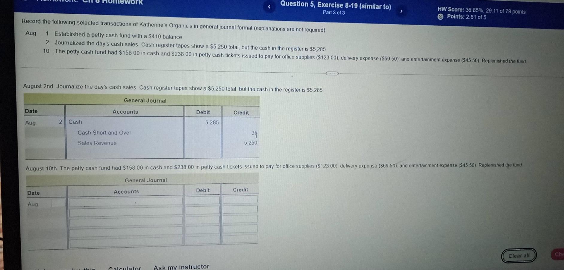 Solved Question 5, Exercise 8-19 (similar to) Part 3 of 3 > | Chegg.com
