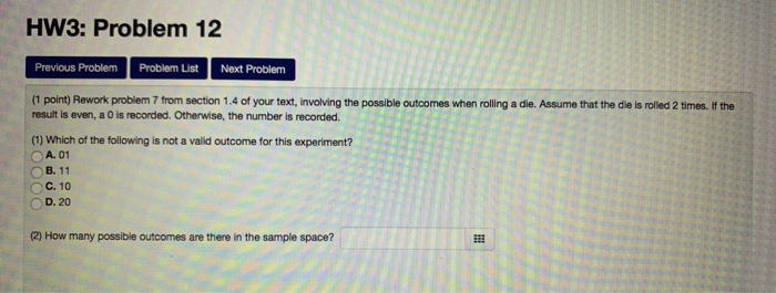 Solved HW3: Problem 12 Previous Problem Problem List Next | Chegg.com