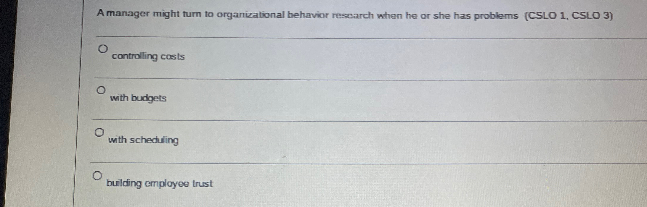 Solved A manager might turn to organizational behavior | Chegg.com