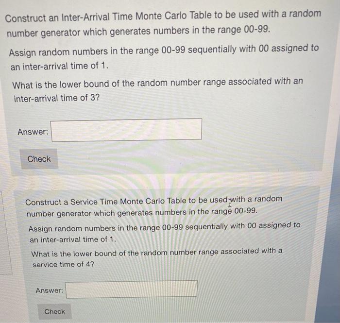 Solved Monte Carlo Simulation Problem #2: Student Cafeteria | Chegg.com