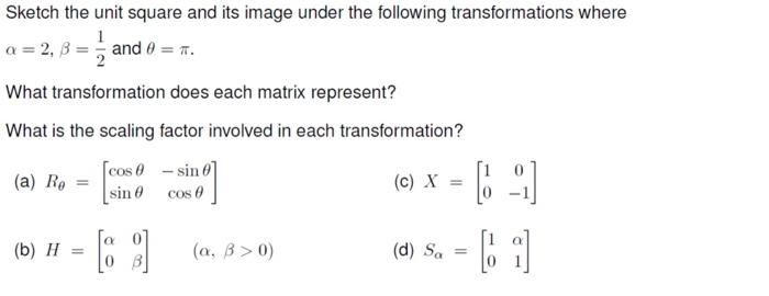 Solved Sketch the unit square and its image under the | Chegg.com