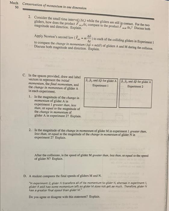 Solved I. Analyzing Collisions Two Experiments Are Conducted | Chegg.com