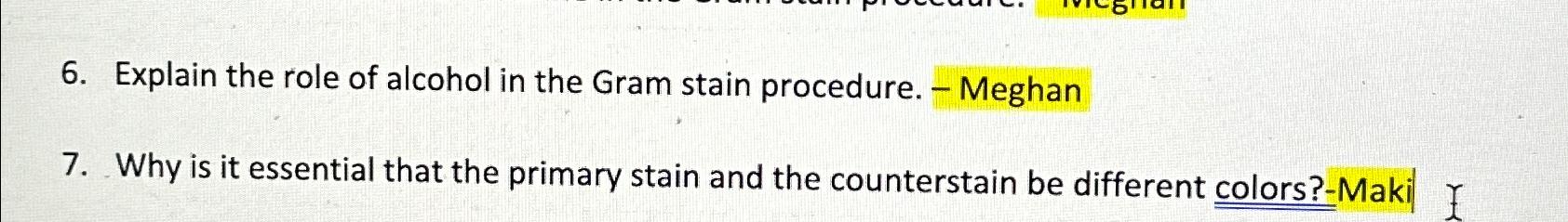 Solved Why is it essential that the primary stain and the | Chegg.com