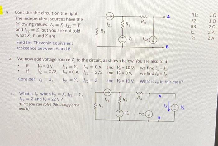 Solved A. B. C. Consider The Circuit On The Right. The | Chegg.com