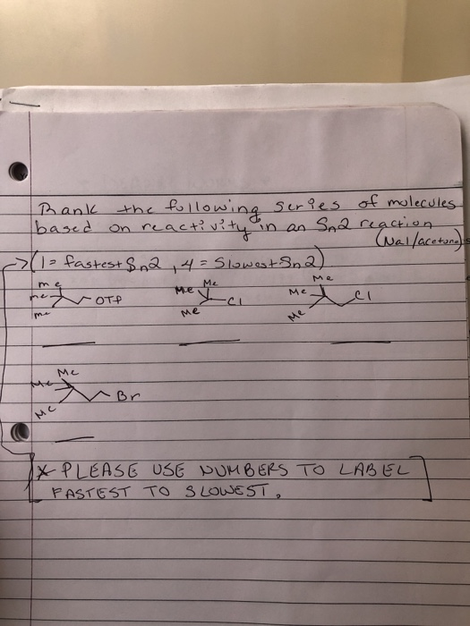 Solved Question 1: ) Rank the following series of molecules | Chegg.com