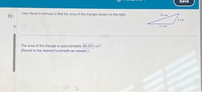 write heron's formula find area of a triangle