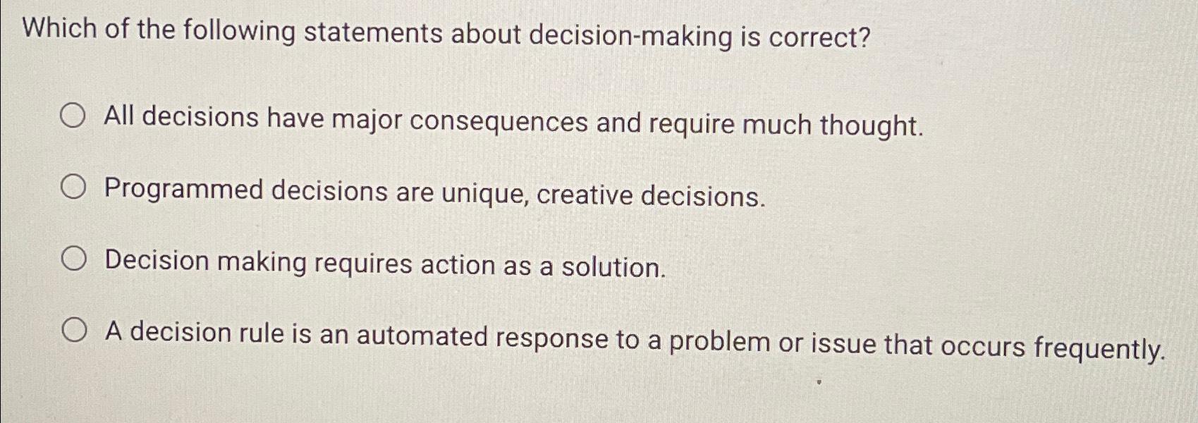 Solved Which of the following statements about | Chegg.com