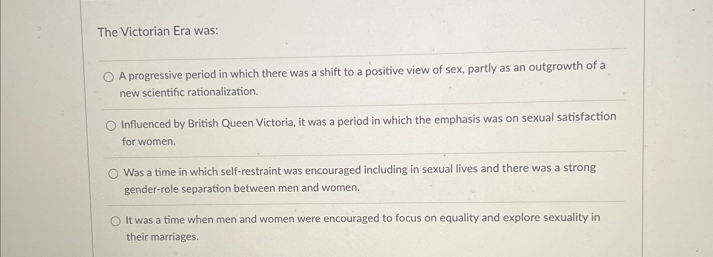 Solved The Victorian Era was:A progressive period in which | Chegg.com