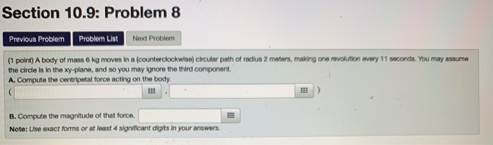 Solved Section 10.9: Problem 8 Previous Problem Problem List | Chegg.com