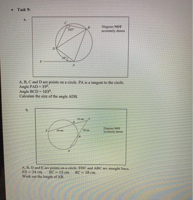Solved Task 9 A 103 Diagram Not Accurately Drawn D 39 P Chegg Com