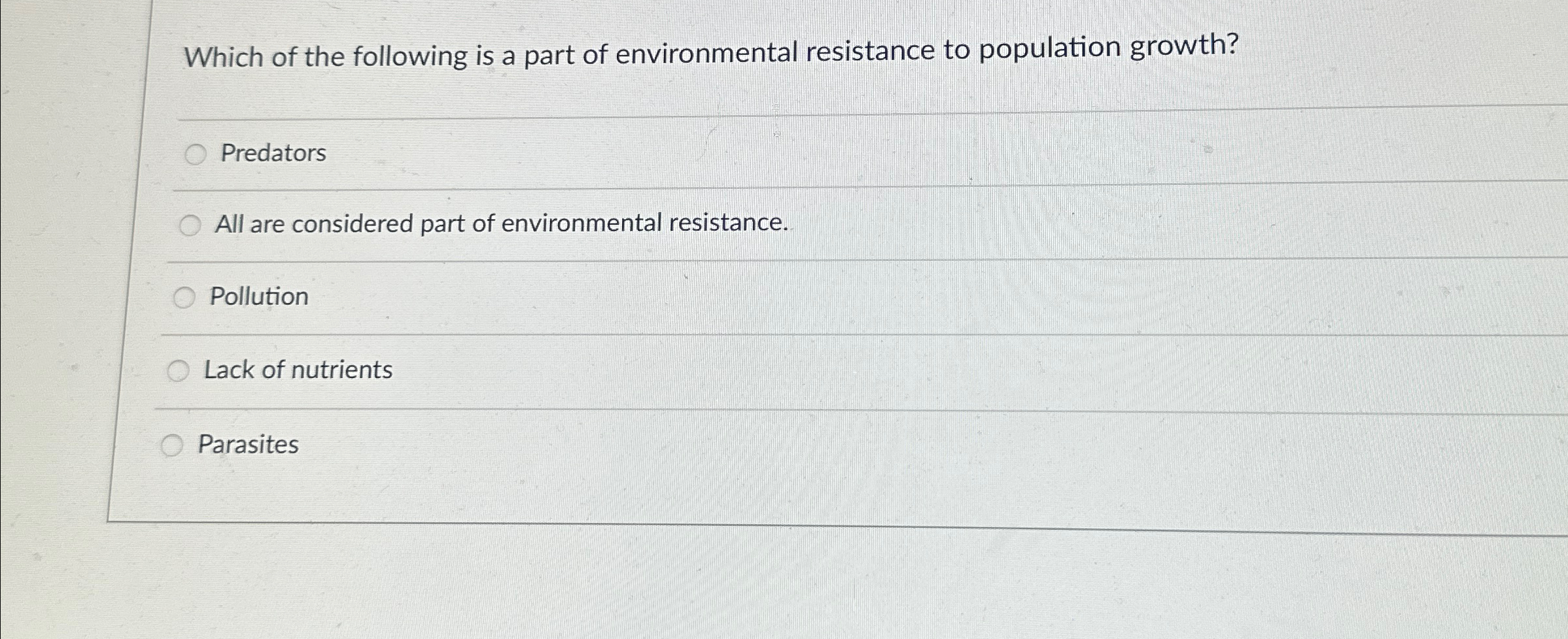 Solved Which Of The Following Is A Part Of Environmental | Chegg.com