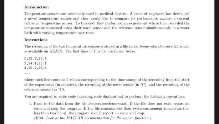 Solved Introduction Temperature Sensors Are Commonly Used In 