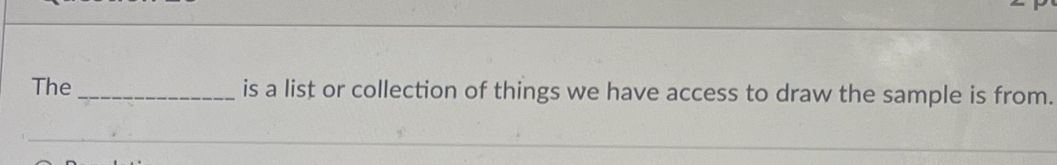 Solved The is a list or collection of things we have access | Chegg.com