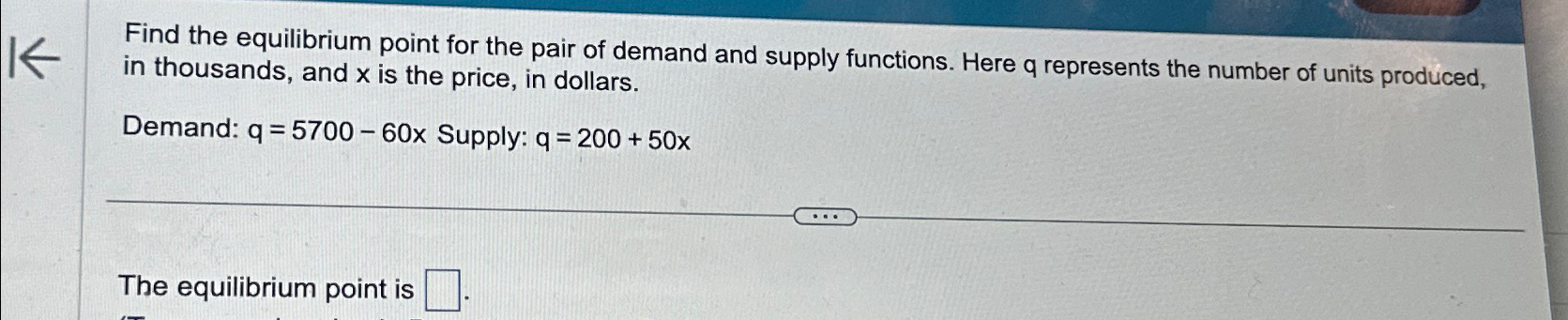 Solved Find the equilibrium point for the pair of demand and | Chegg.com