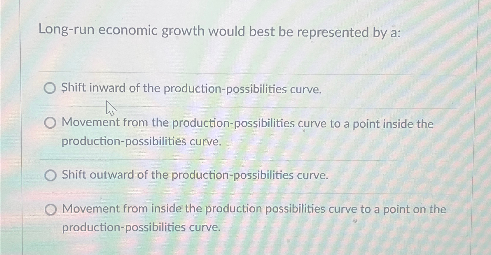 Solved Long-run economic growth would best be represented by | Chegg.com