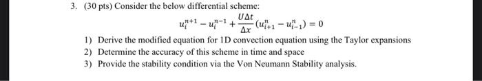 Solved 3. (30 pts) Consider the below differential scheme: | Chegg.com
