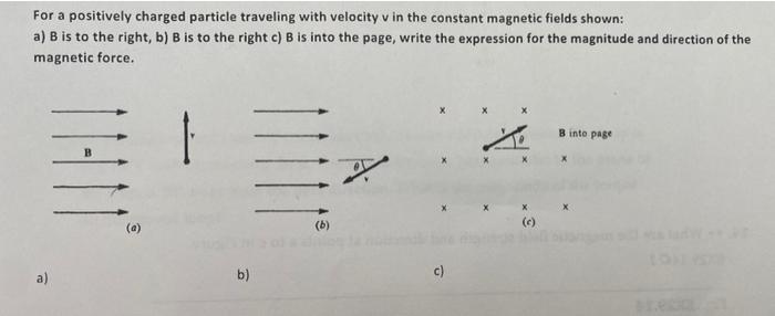Solved For a positively charged particle traveling with | Chegg.com