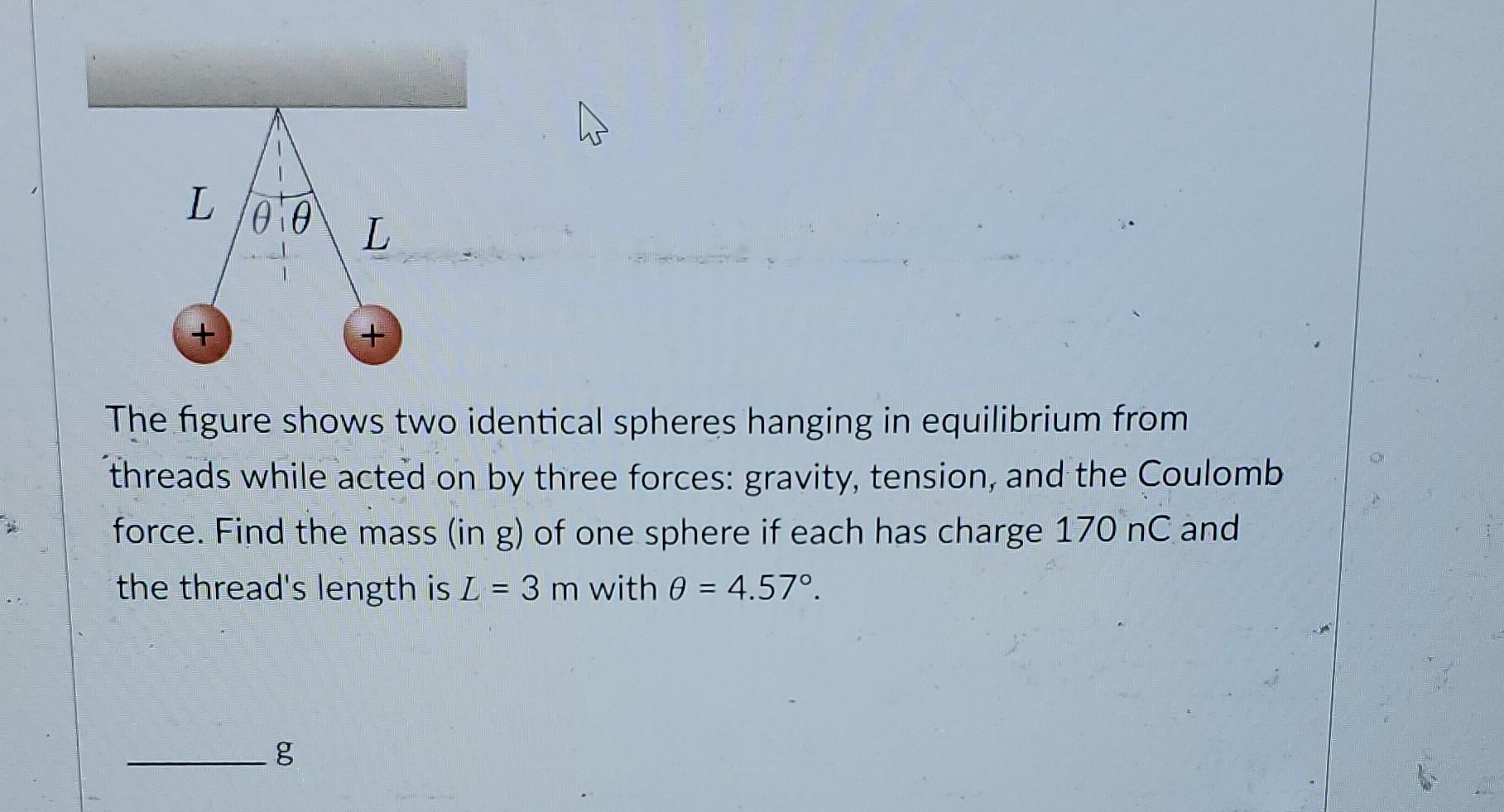 Solved The figure shows two identical spheres hanging in | Chegg.com