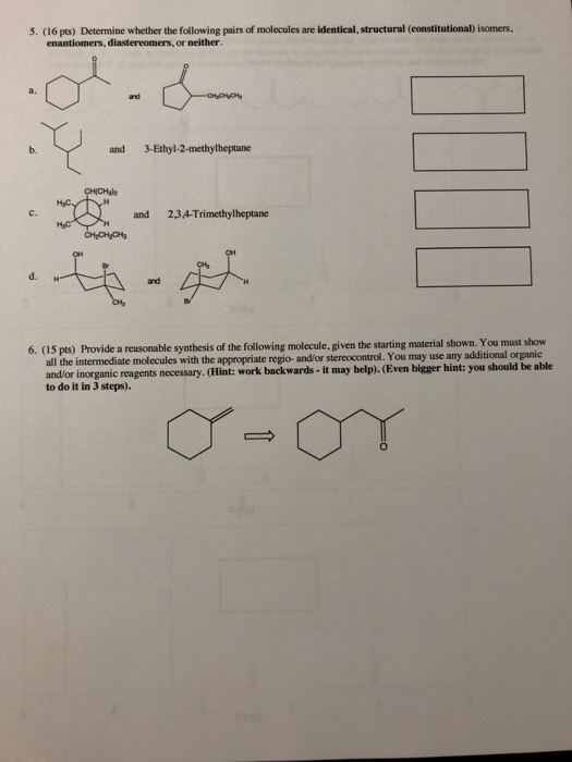 Solved 5. (16 pts) Determine whether the following pairs of | Chegg.com