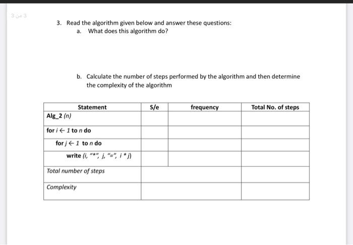 Solved عن 3. Read the algorithm given below and answer these | Chegg.com