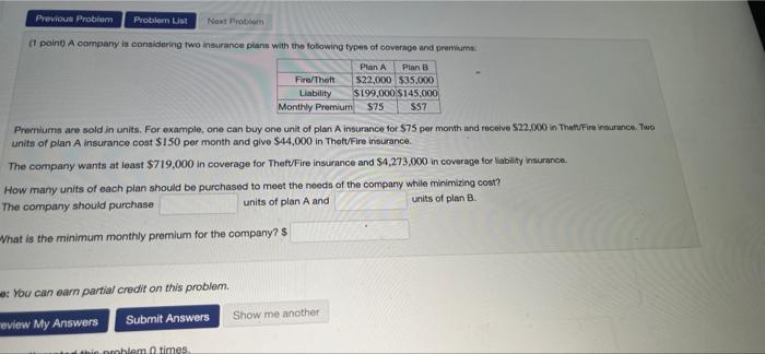 Solved Previous Problem Problemet Next Prom (1 point A | Chegg.com