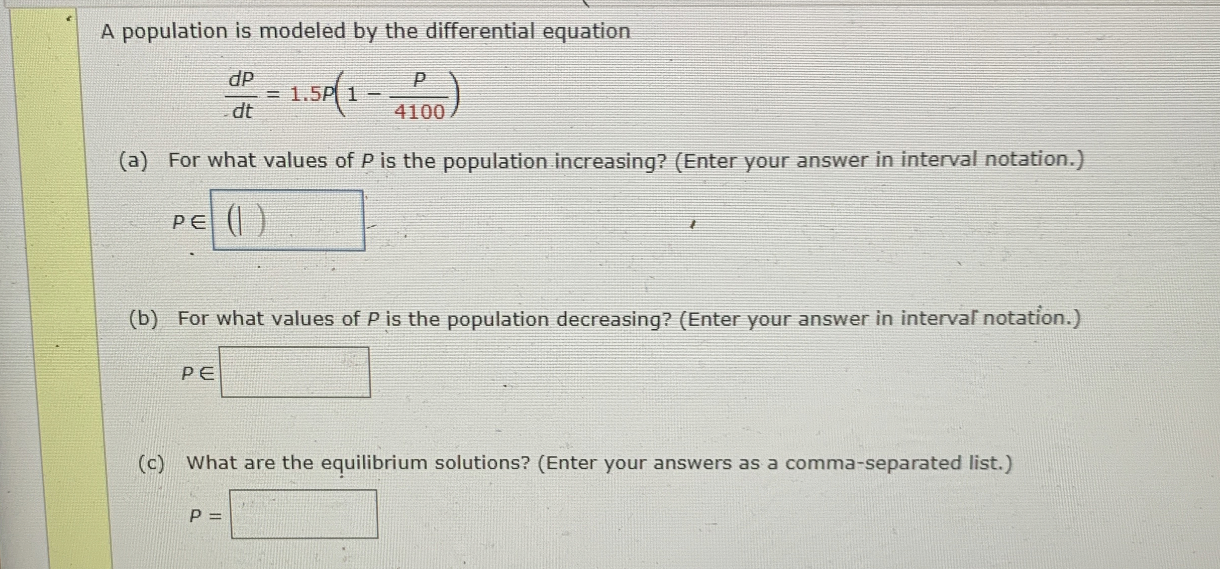 Solved A population is modeled by the differential | Chegg.com