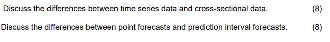 Solved Discuss the differences between time series data and | Chegg.com