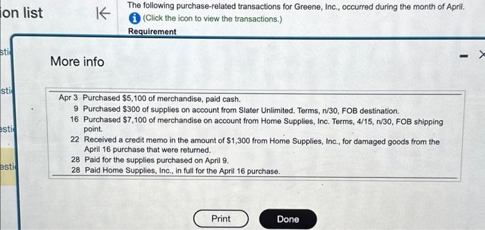 Solved The following purchase-related transactions for | Chegg.com