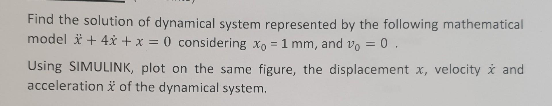 Solved Find The Solution Of Dynamical System Represented By | Chegg.com