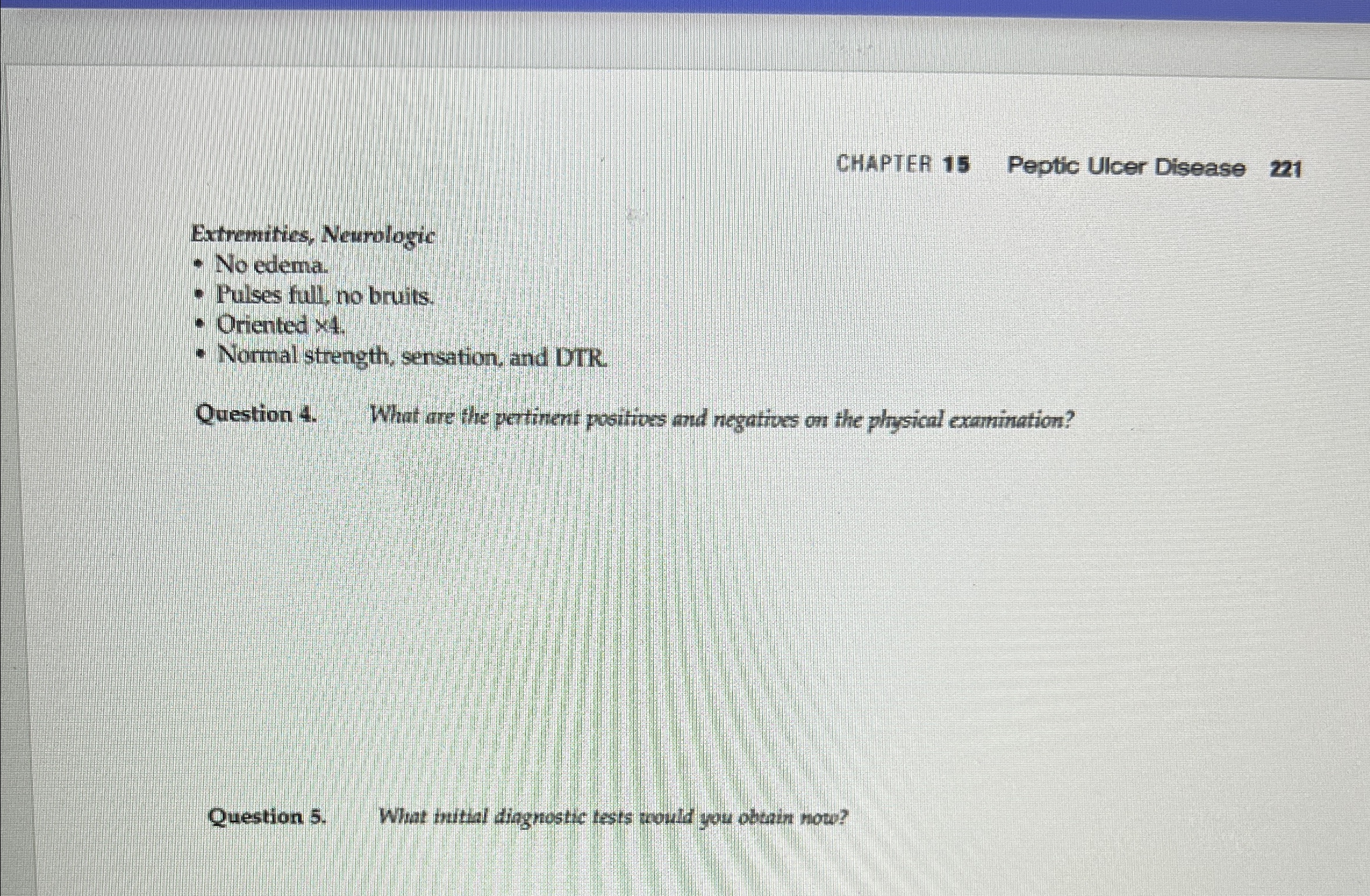 Solved CHAPTER 15Peptic Ulcer Disease221Extremities, | Chegg.com