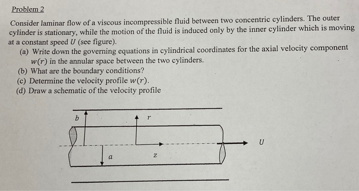 Solved Problem 2 Consider laminar flow of a viscous | Chegg.com