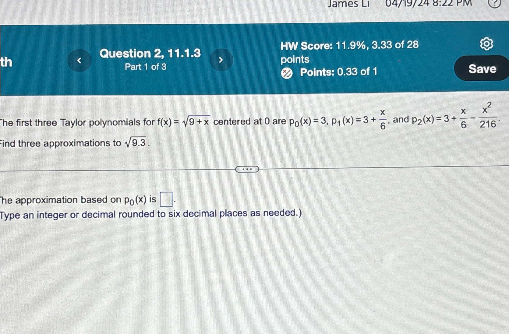 Solved Question 2, 11.1.3HW Score: 11.9%,3.33 ﻿of 28Part 1 | Chegg.com