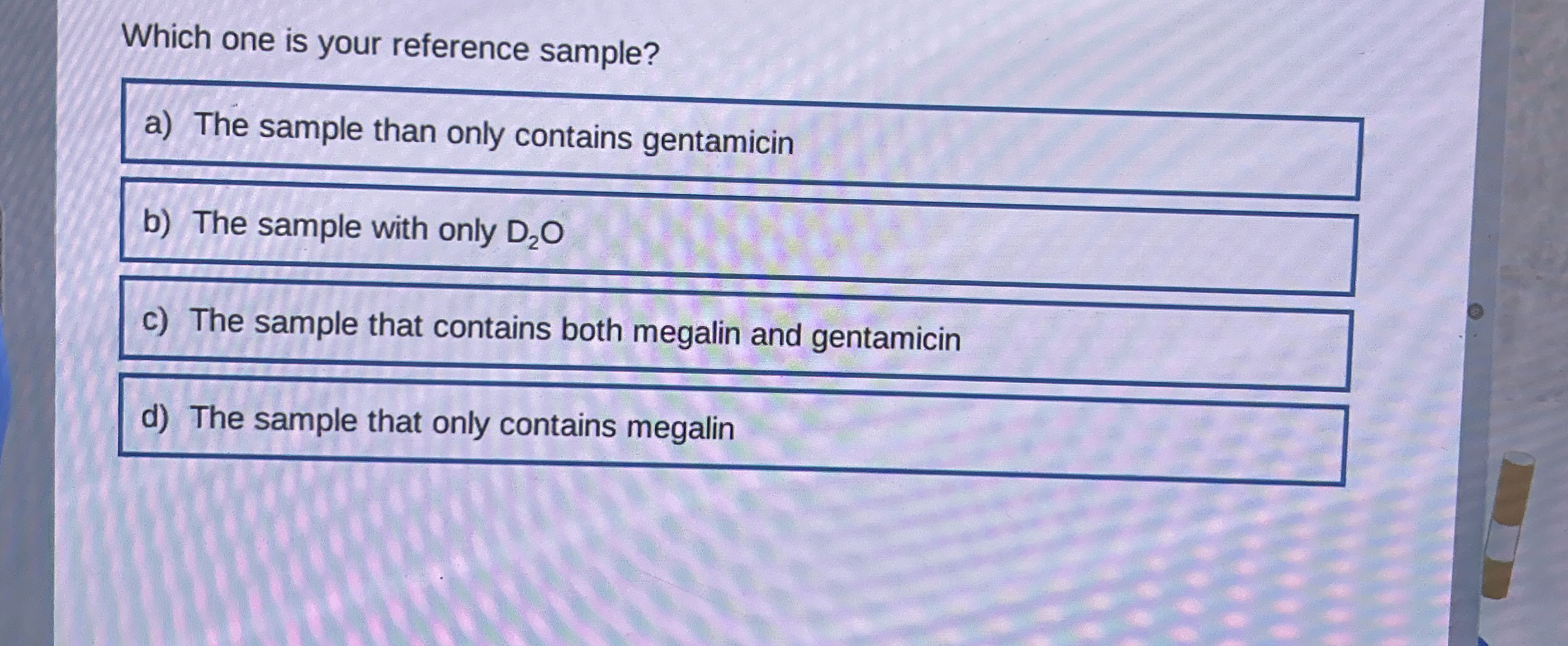 Solved Which one is your reference sample?a) ﻿The sample | Chegg.com