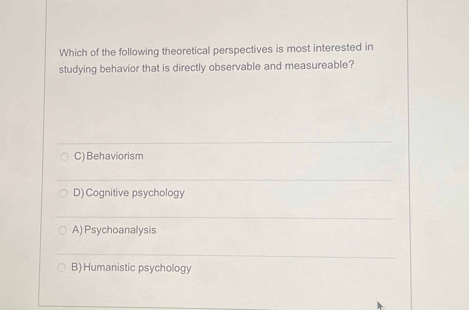 Solved Which Of The Following Theoretical Perspectives Is | Chegg.com