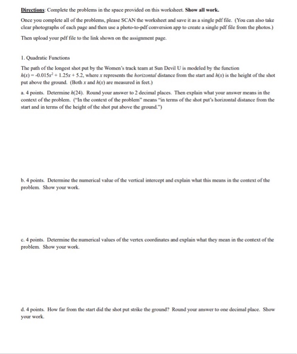 Directions Complete The Problems In The Space Chegg Com